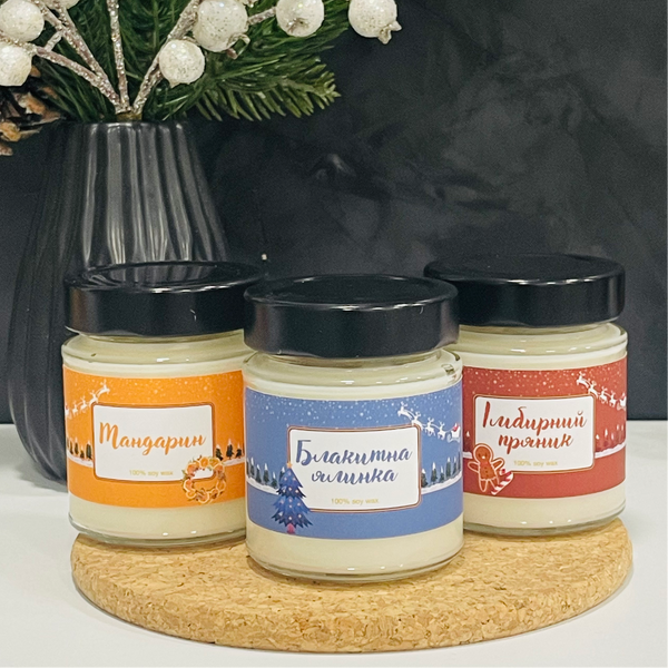 Аромасвіча новорічна "БЛАКИТНА СОСНА" 120g 234239-6 фото